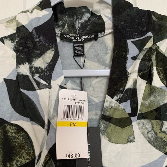 NWT Cable and gauge black and white botanical print sleeveless top - Picture 7 of 7